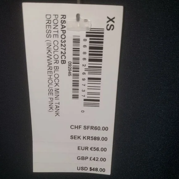 American Apparel Ponte Color Block Mini Tank Dress - Picture 4 of 5